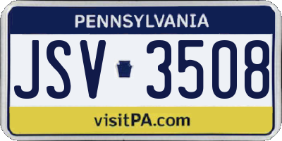 PA license plate JSV3508