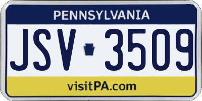 PA license plate JSV3509