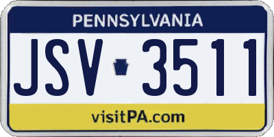 PA license plate JSV3511