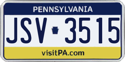 PA license plate JSV3515