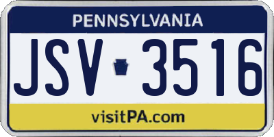 PA license plate JSV3516