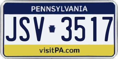 PA license plate JSV3517