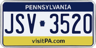 PA license plate JSV3520