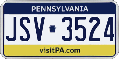 PA license plate JSV3524