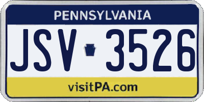 PA license plate JSV3526