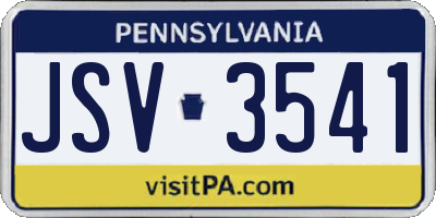 PA license plate JSV3541