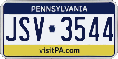 PA license plate JSV3544