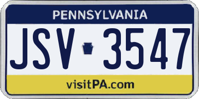 PA license plate JSV3547