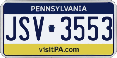 PA license plate JSV3553