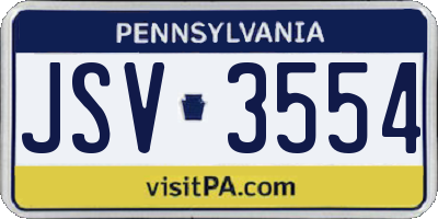 PA license plate JSV3554