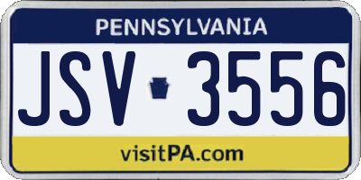 PA license plate JSV3556
