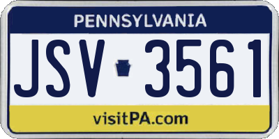 PA license plate JSV3561