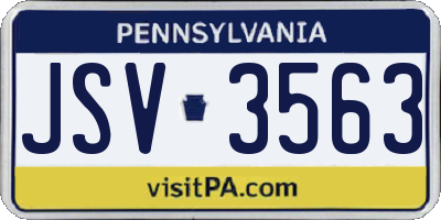 PA license plate JSV3563