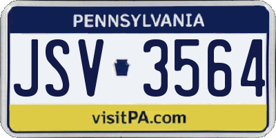PA license plate JSV3564