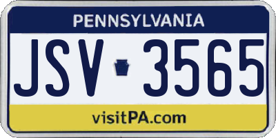 PA license plate JSV3565