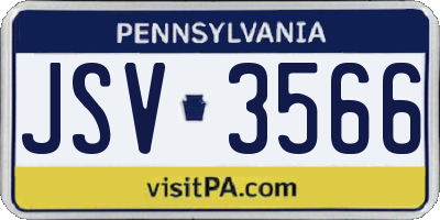 PA license plate JSV3566