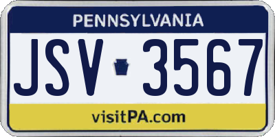 PA license plate JSV3567