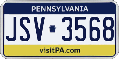 PA license plate JSV3568