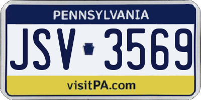 PA license plate JSV3569