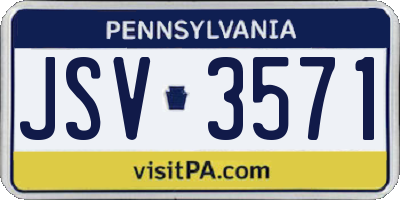 PA license plate JSV3571