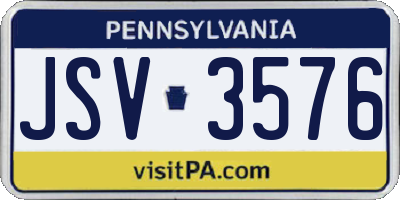 PA license plate JSV3576