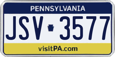 PA license plate JSV3577