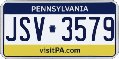 PA license plate JSV3579