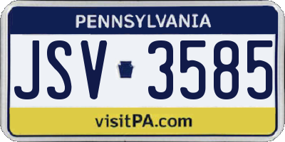 PA license plate JSV3585