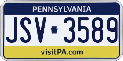 PA license plate JSV3589