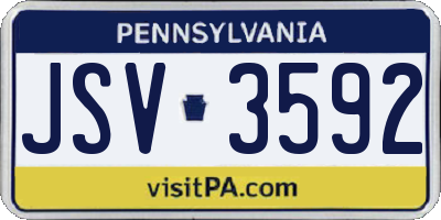 PA license plate JSV3592