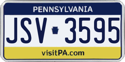PA license plate JSV3595