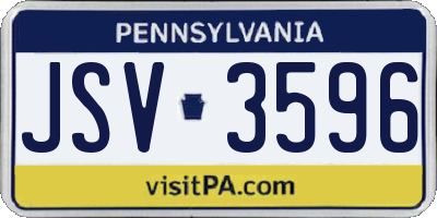 PA license plate JSV3596