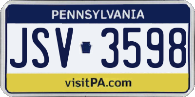 PA license plate JSV3598