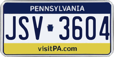 PA license plate JSV3604