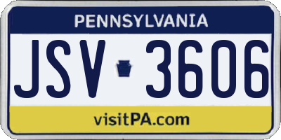 PA license plate JSV3606