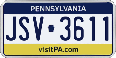 PA license plate JSV3611