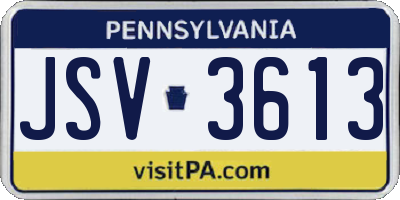 PA license plate JSV3613