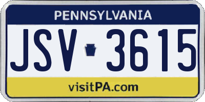 PA license plate JSV3615