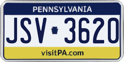 PA license plate JSV3620