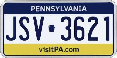 PA license plate JSV3621