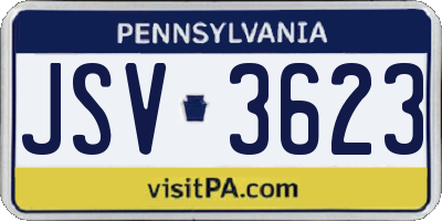 PA license plate JSV3623
