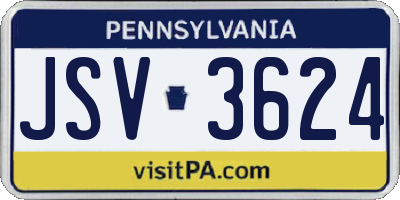 PA license plate JSV3624