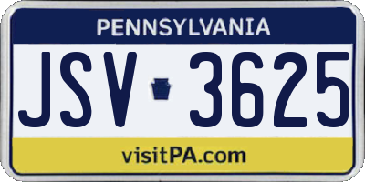 PA license plate JSV3625