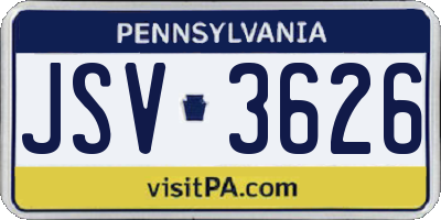PA license plate JSV3626