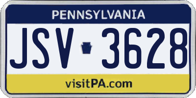 PA license plate JSV3628