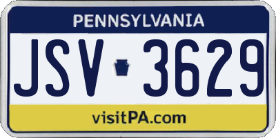 PA license plate JSV3629
