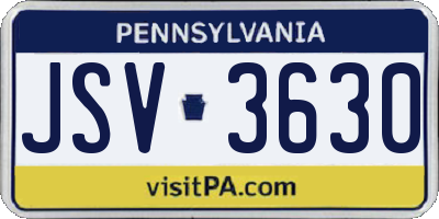 PA license plate JSV3630