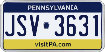 PA license plate JSV3631