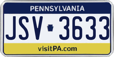 PA license plate JSV3633