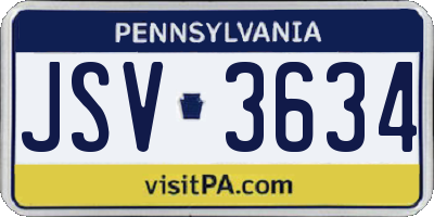 PA license plate JSV3634